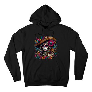 De Los Muertos La Catrina Day Of The Dead Sugar Skull Hoodie