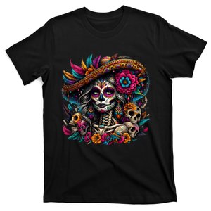 De Los Muertos La Catrina Day Of The Dead Sugar Skull T-Shirt