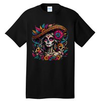 De Los Muertos La Catrina Day Of The Dead Sugar Skull Tall T-Shirt