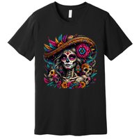 De Los Muertos La Catrina Day Of The Dead Sugar Skull Premium T-Shirt