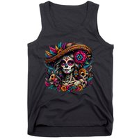 De Los Muertos La Catrina Day Of The Dead Sugar Skull Tank Top