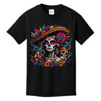 De Los Muertos La Catrina Day Of The Dead Sugar Skull Kids T-Shirt