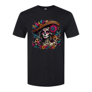 De Los Muertos La Catrina Day Of The Dead Sugar Skull Softstyle CVC T-Shirt