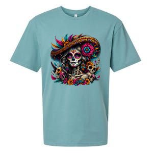 De Los Muertos La Catrina Day Of The Dead Sugar Skull Sueded Cloud Jersey T-Shirt