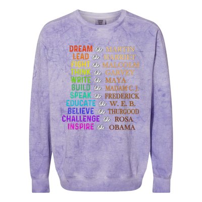 Dream Like Martin Lead Like Harriet BHM Colorblast Crewneck Sweatshirt