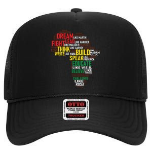 Dream Like Martin Black History Month African Celebration High Crown Mesh Back Trucker Hat