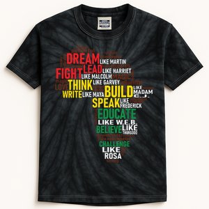 Dream Like Martin Black History Month African Celebration Kids Tie-Dye T-Shirt