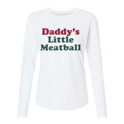 Daddy’s Little Meatball Womens Cotton Relaxed Long Sleeve T-Shirt