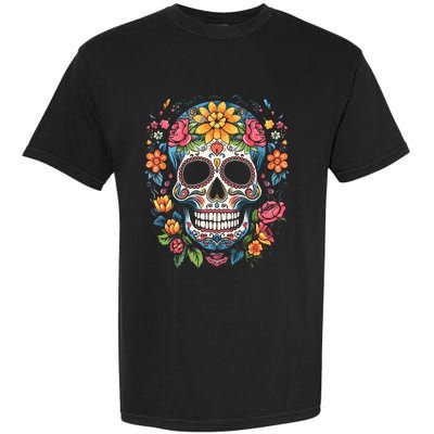 De Los Muertos Day of the Dead Sugar Skull Halloween Garment-Dyed Heavyweight T-Shirt