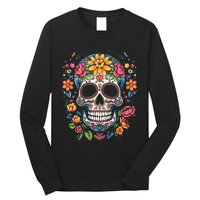 De Los Muertos Day of the Dead Sugar Skull Halloween Long Sleeve Shirt