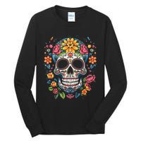 De Los Muertos Day of the Dead Sugar Skull Halloween Tall Long Sleeve T-Shirt