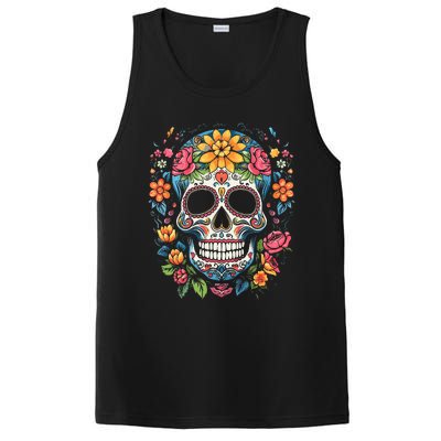 De Los Muertos Day of the Dead Sugar Skull Halloween PosiCharge Competitor Tank