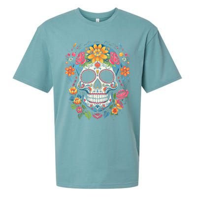 De Los Muertos Day of the Dead Sugar Skull Halloween Sueded Cloud Jersey T-Shirt