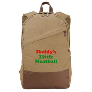 Daddys Little Meatball Funny Italian Joke Cotton Canvas Backpack