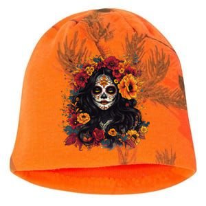 De Los Muertos La Catrina Day Of The Dead Sugar Skull Women Kati - Camo Knit Beanie