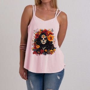 De Los Muertos La Catrina Day Of The Dead Sugar Skull Women Women's Strappy Tank