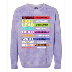 Dream Like Martin Leaders African Pride Black History Month Colorblast Crewneck Sweatshirt