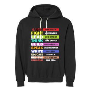 Dream Like Martin Leaders African Pride Black History Month Garment-Dyed Fleece Hoodie