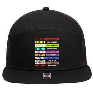 Dream Like Martin Leaders African Pride Black History Month 7 Panel Mesh Trucker Snapback Hat