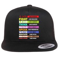 Dream Like Martin Leaders African Pride Black History Month Flat Bill Trucker Hat