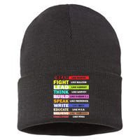 Dream Like Martin Leaders African Pride Black History Month Sustainable Knit Beanie