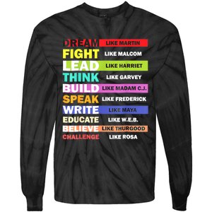 Dream Like Martin Leaders African Pride Black History Month Tie-Dye Long Sleeve Shirt