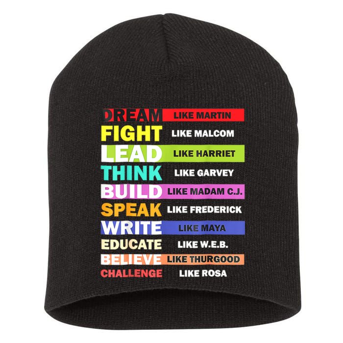 Dream Like Martin Leaders African Pride Black History Month Short Acrylic Beanie