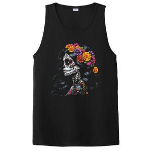 De Los Muertos La Catrina Day Of The Dead Sugar Skull Women PosiCharge Competitor Tank