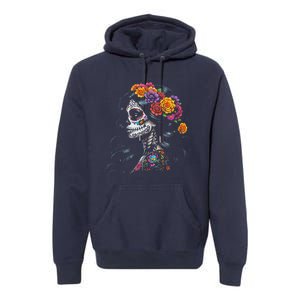 De Los Muertos La Catrina Day Of The Dead Sugar Skull Women Premium Hoodie