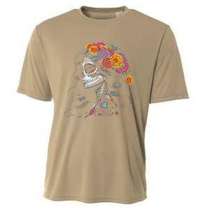 De Los Muertos La Catrina Day Of The Dead Sugar Skull Women Cooling Performance Crew T-Shirt