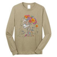 De Los Muertos La Catrina Day Of The Dead Sugar Skull Women Long Sleeve Shirt