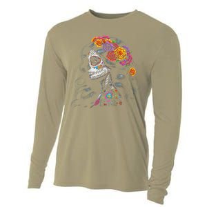 De Los Muertos La Catrina Day Of The Dead Sugar Skull Women Cooling Performance Long Sleeve Crew