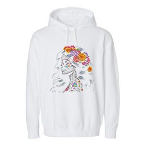 De Los Muertos La Catrina Day Of The Dead Sugar Skull Women Garment-Dyed Fleece Hoodie