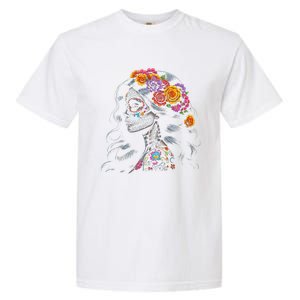 De Los Muertos La Catrina Day Of The Dead Sugar Skull Women Garment-Dyed Heavyweight T-Shirt