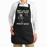 Don't Like Me Fuck Off Problem Solved Funny Grim Reaper Apron