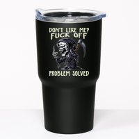 Don't Like Me Fuck Off Problem Solved Funny Grim Reaper Tumbler