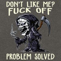 Don't Like Me Fuck Off Problem Solved Funny Grim Reaper Cotton Canvas Backpack