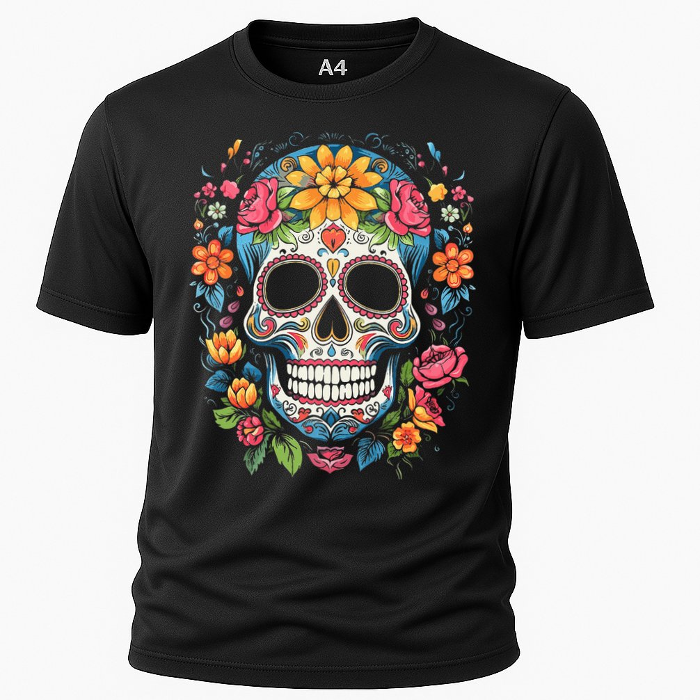 De Los Muertos Day Of The Dead Sugar Skull Halloween Performance Shirt
