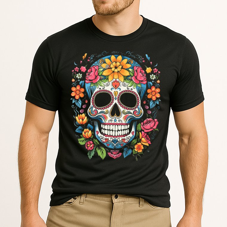 De Los Muertos Day Of The Dead Sugar Skull Halloween Performance Shirt