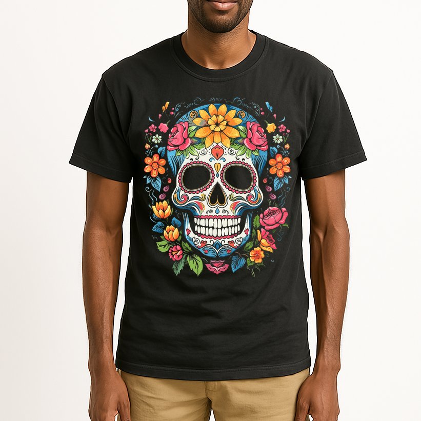 De Los Muertos Day Of The Dead Sugar Skull Halloween Tall T-Shirt