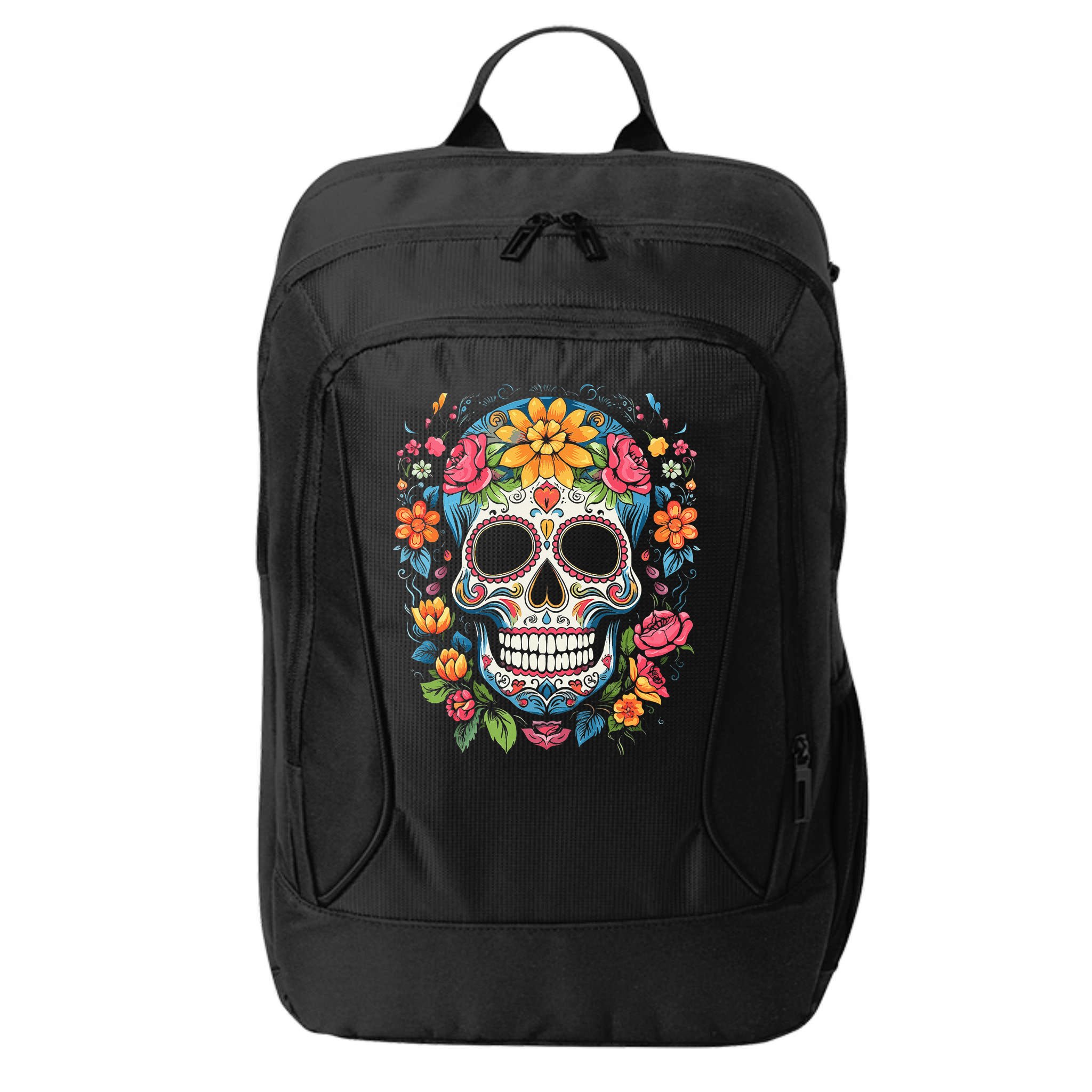De Los Muertos Day Of The Dead Sugar Skull Halloween City Backpack