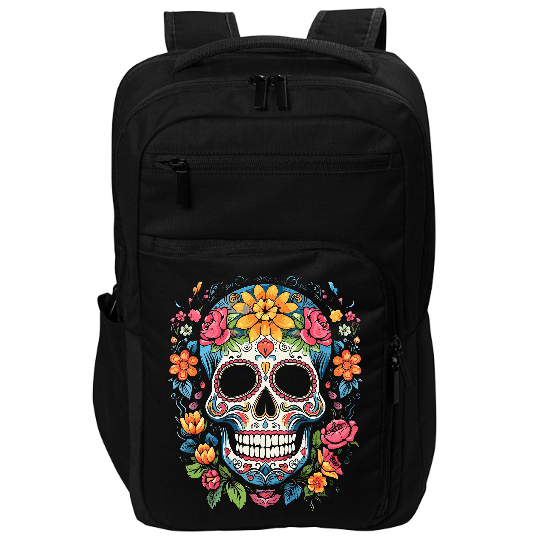 De Los Muertos Day Of The Dead Sugar Skull Halloween Impact Tech Backpack