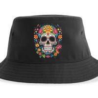 De Los Muertos Day Of The Dead Sugar Skull Halloween Sustainable Bucket Hat