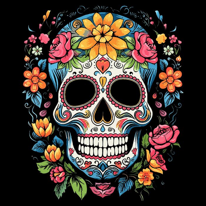 De Los Muertos Day Of The Dead Sugar Skull Halloween Sustainable Bucket Hat