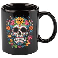 De Los Muertos Day Of The Dead Sugar Skull Halloween 11oz C Handle Ceramic Mug