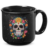 De Los Muertos Day Of The Dead Sugar Skull Halloween 15oz Campfire Ceramic Mug