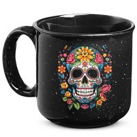 De Los Muertos Day Of The Dead Sugar Skull Halloween 15oz Campfire Ceramic Mug