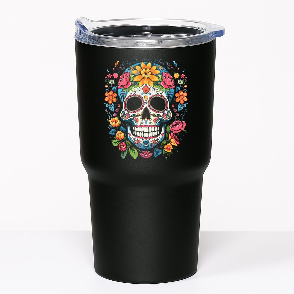 De Los Muertos Day Of The Dead Sugar Skull Halloween Tumbler