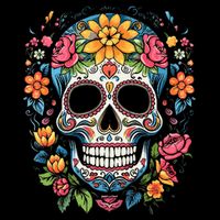 De Los Muertos Day Of The Dead Sugar Skull Halloween Poster