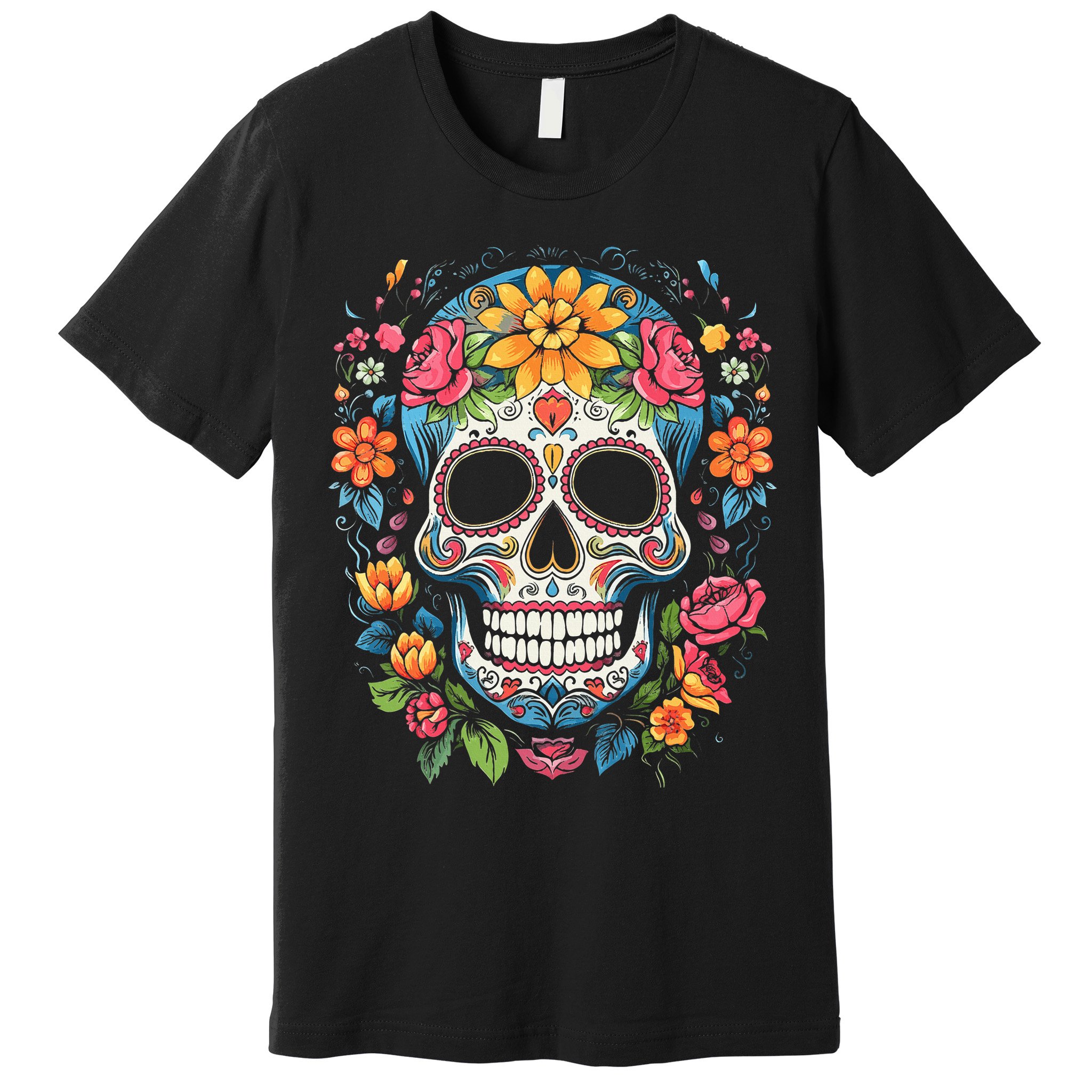 De Los Muertos Day Of The Dead Sugar Skull Halloween Premium T-Shirt